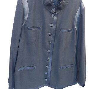 Linea by Louis Dell'Olio Black Button-Up Blazer